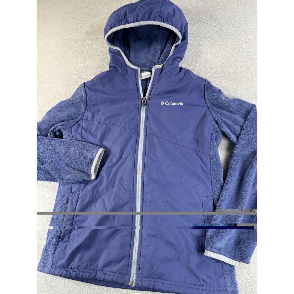 Columbia Girls Hoodie Jacket Warm Soft Medium Purple Full Zip LARGE 14-16